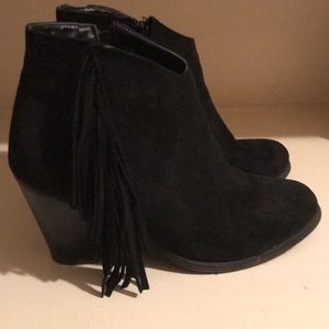 Black suede ankle boots